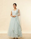 Baby Blue Rhinestone Embellished Gown